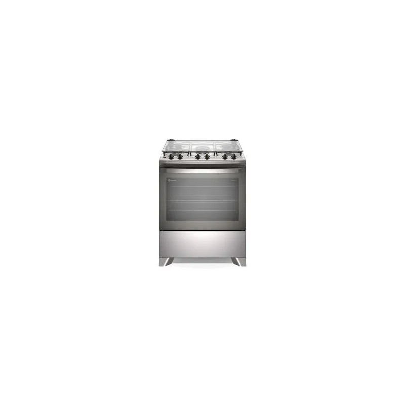 Fogão 5 bocas Electrolux Cinza Efficient com Mesa Inox, PerfectCook e VaporBake (FE5IC)