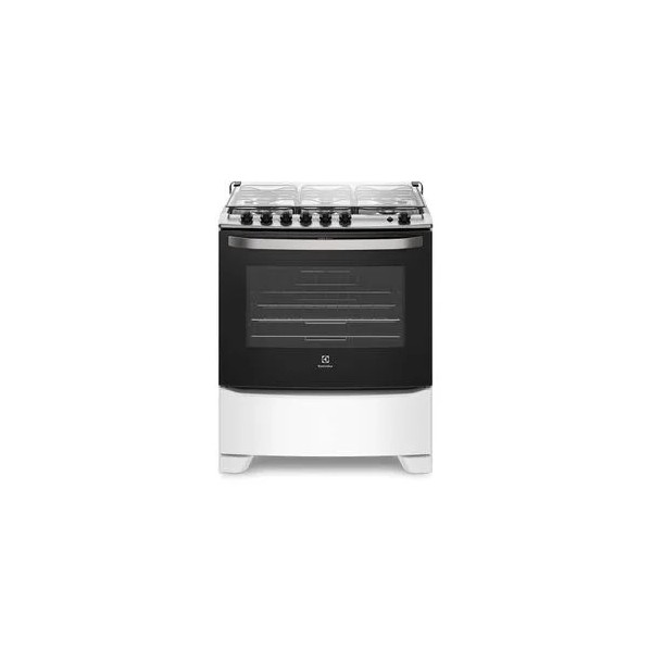 Fogão 6 Bocas Electrolux Branco com Porta Full Glass e Vidro Interno Removível (76UB6)