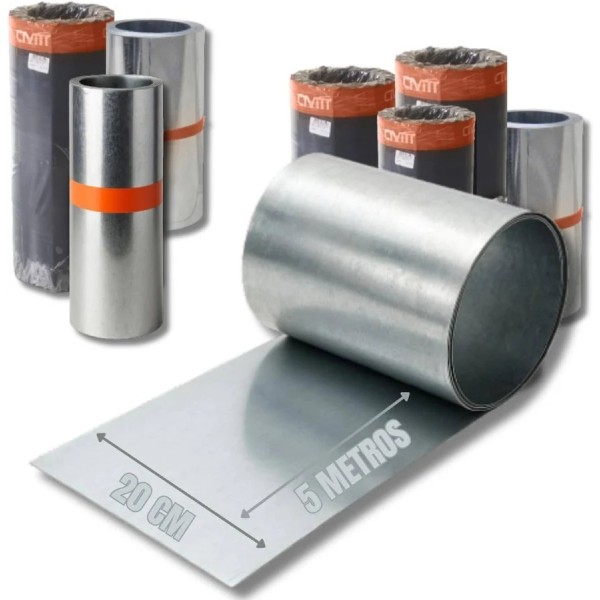 Bobina Chapa Galvanizada 20 Cm X 5 M
